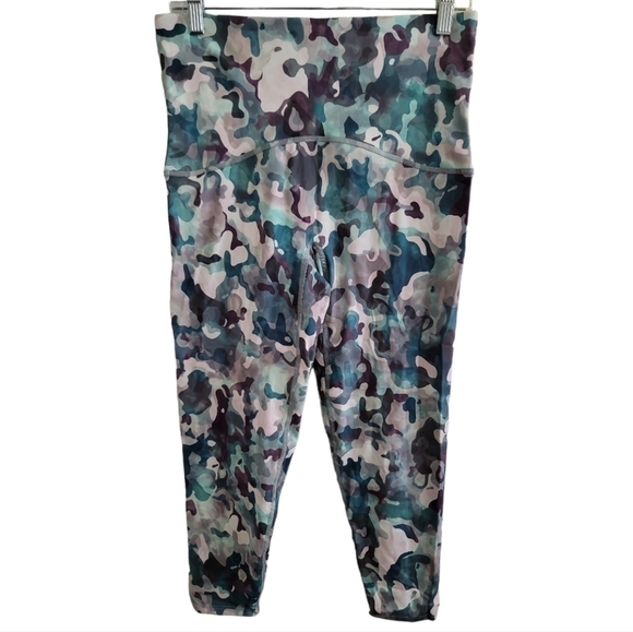 Spanx Active Printed 7/8 Legging Green Multi XL - Picture 3 of 8